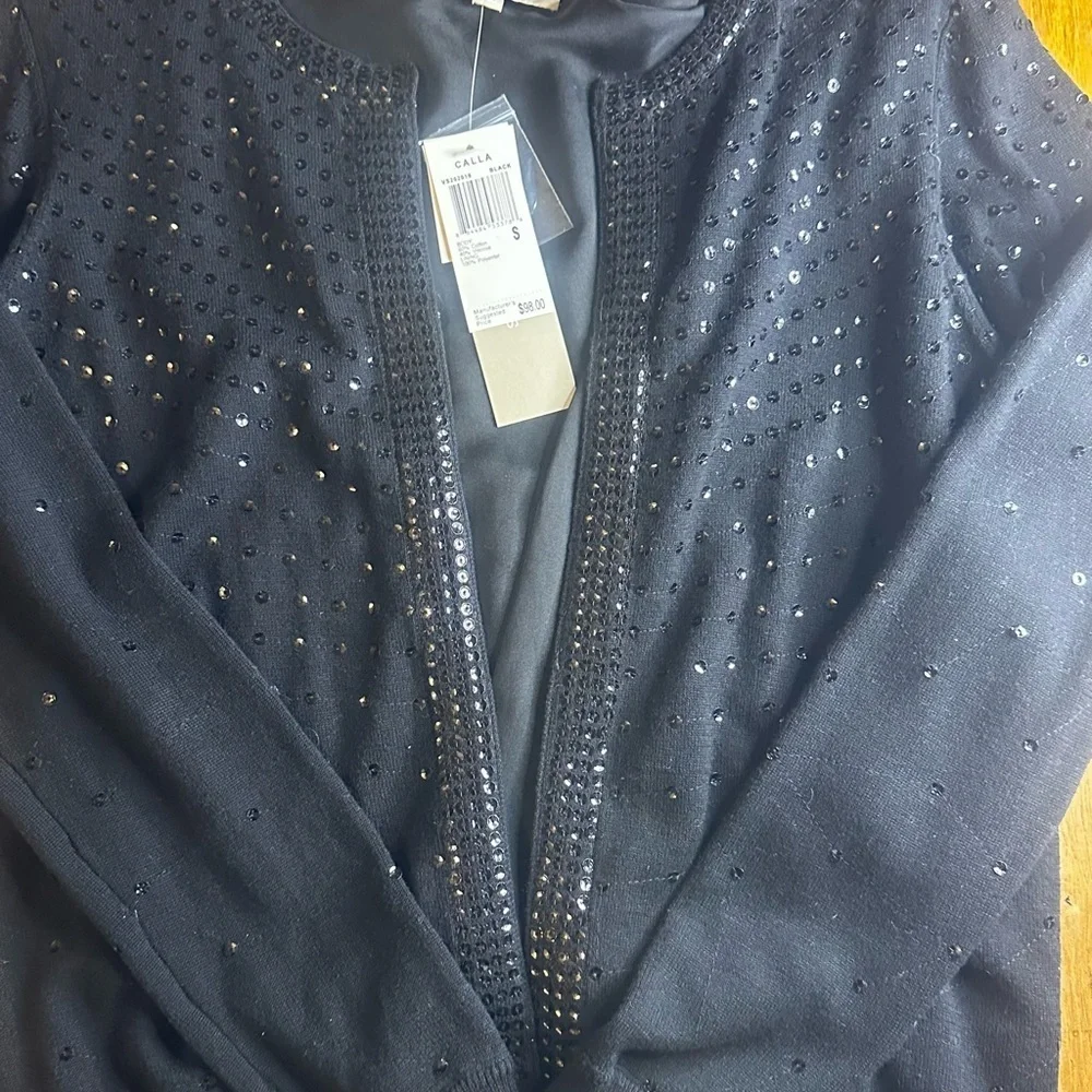 Joan Vass Black Sequin Sweater New with tags!